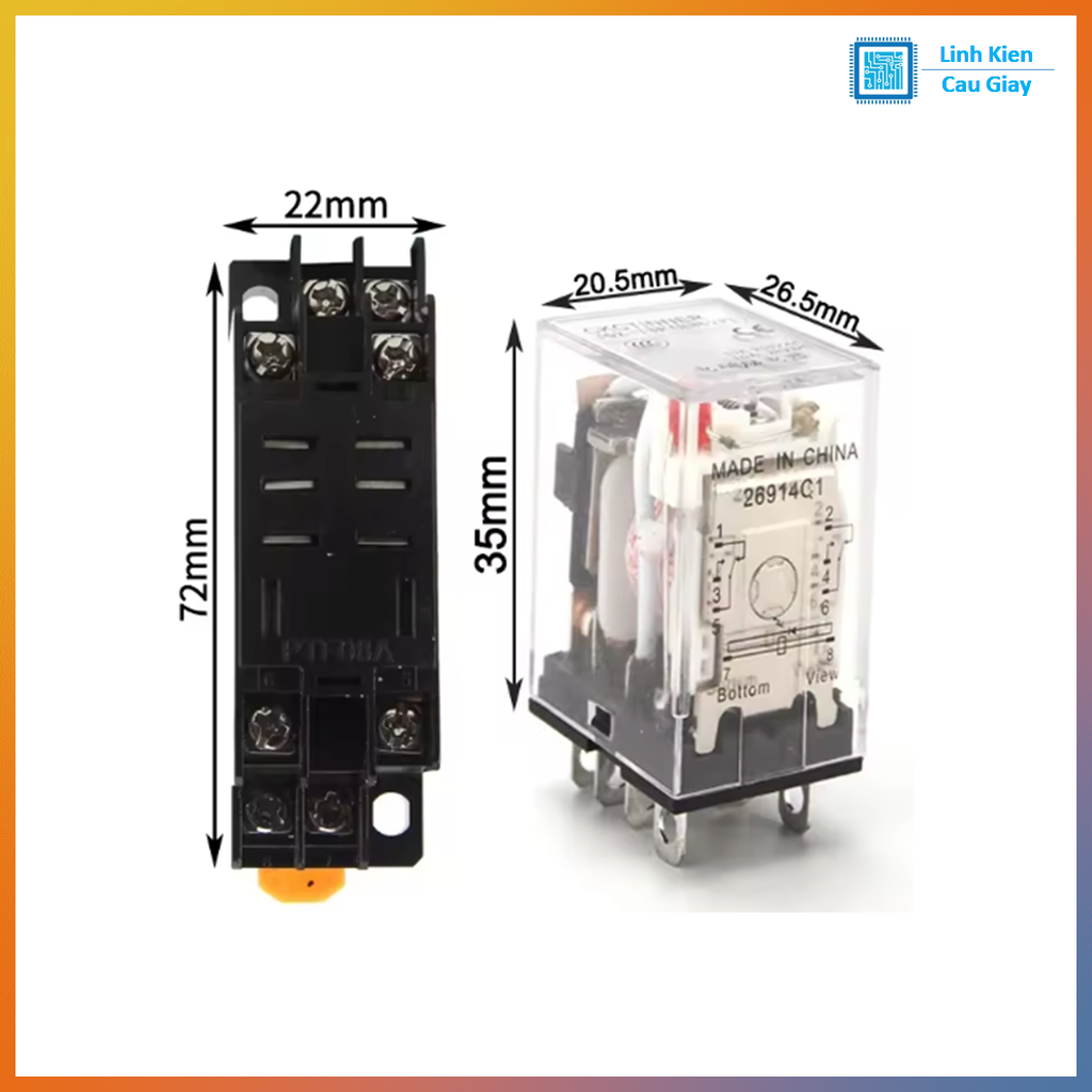 Relay trung gian HH62P 8 chân