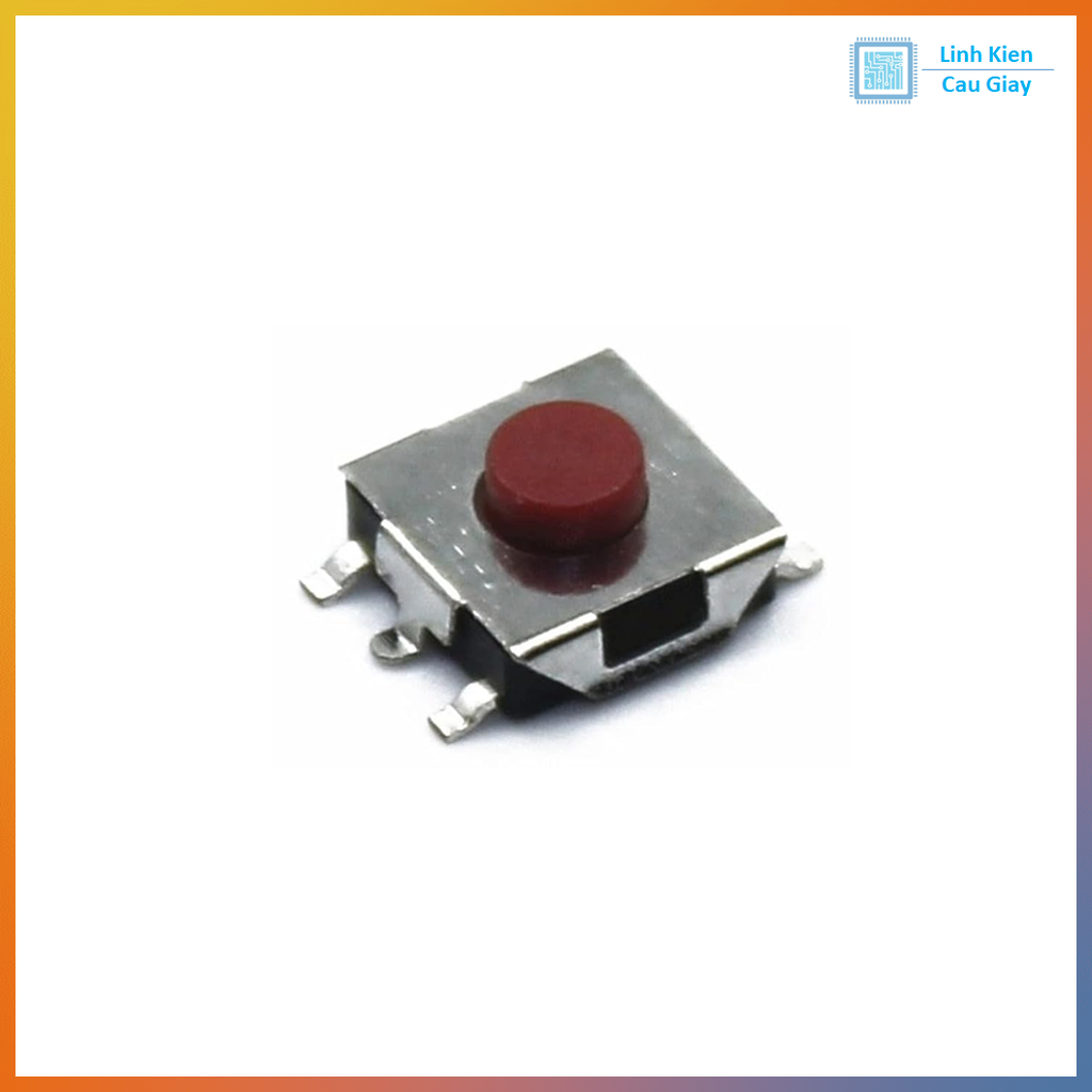 Nút nhấn SMD phẳng đỏ 5 chân 6x6x3.1mm