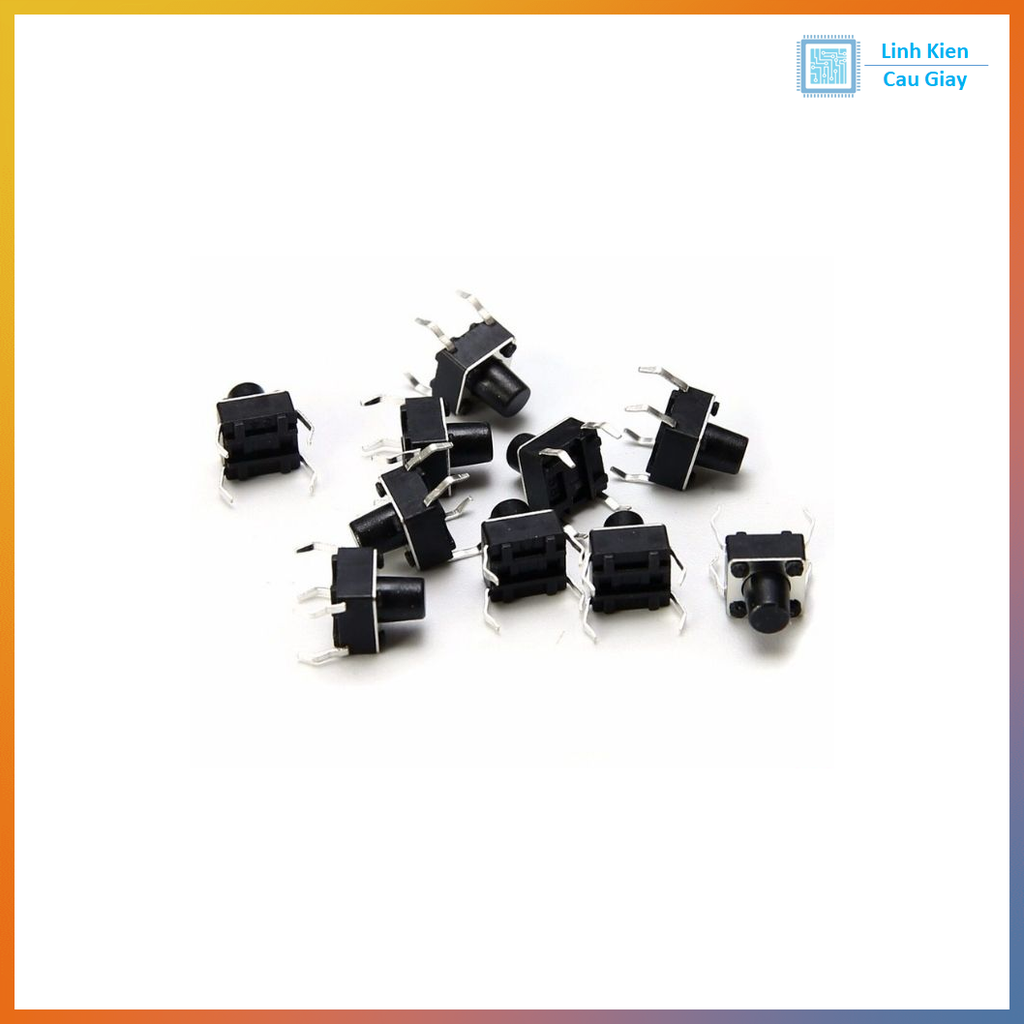 Nút nhấn 4 chân 6×6 – chân cắm – độ cao 5/10/12/20mm  (SL 10c)