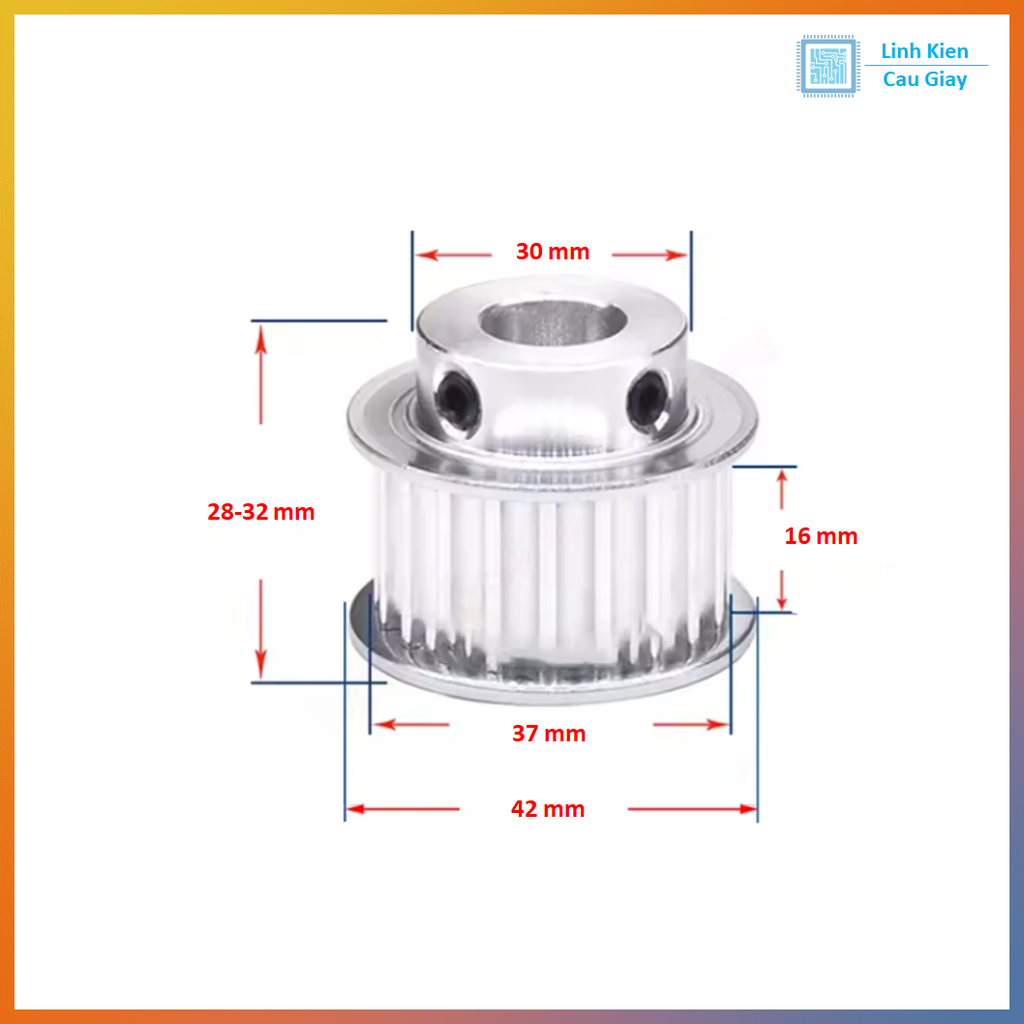 Puly 5M kiểu BF 24 răng rộng 15mm