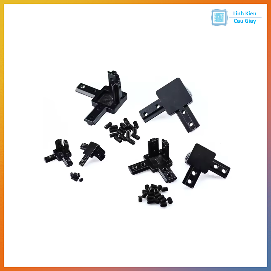 Ke 3 Góc Nhôm Định Hình 2020, 3030, 4040 (Màu đen)