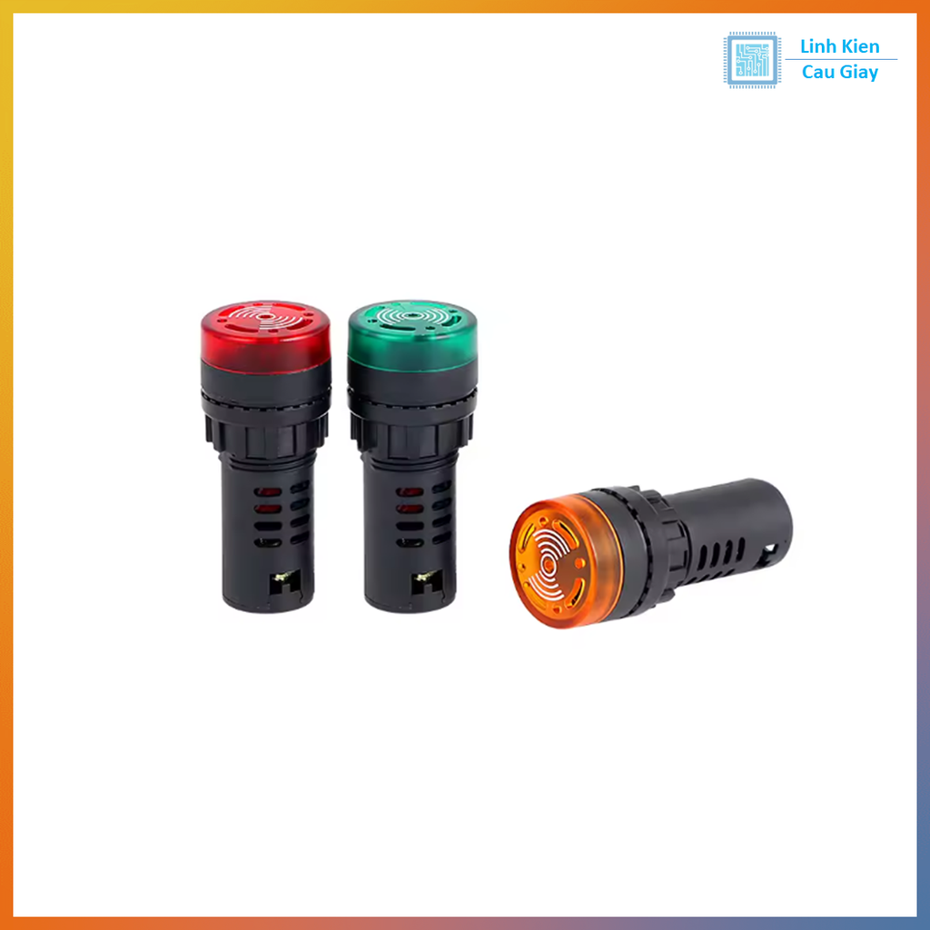 Đèn báo có còi phi 16mm AD16-22SM Màu vàng