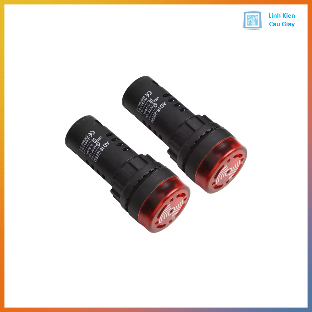 Đèn báo có còi phi 22mm AD16-22SM Màu đỏ