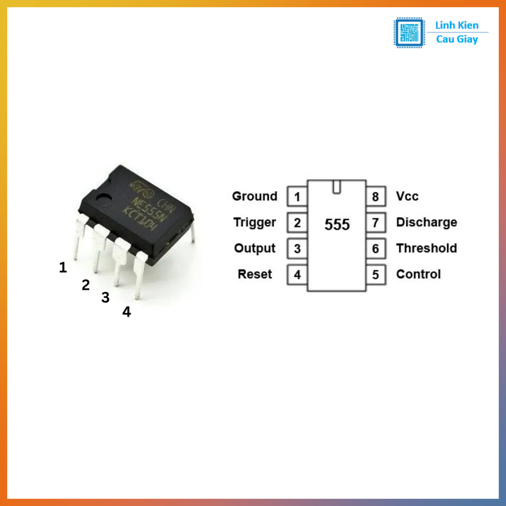 Linh kiện IC NE555 tạo xung
