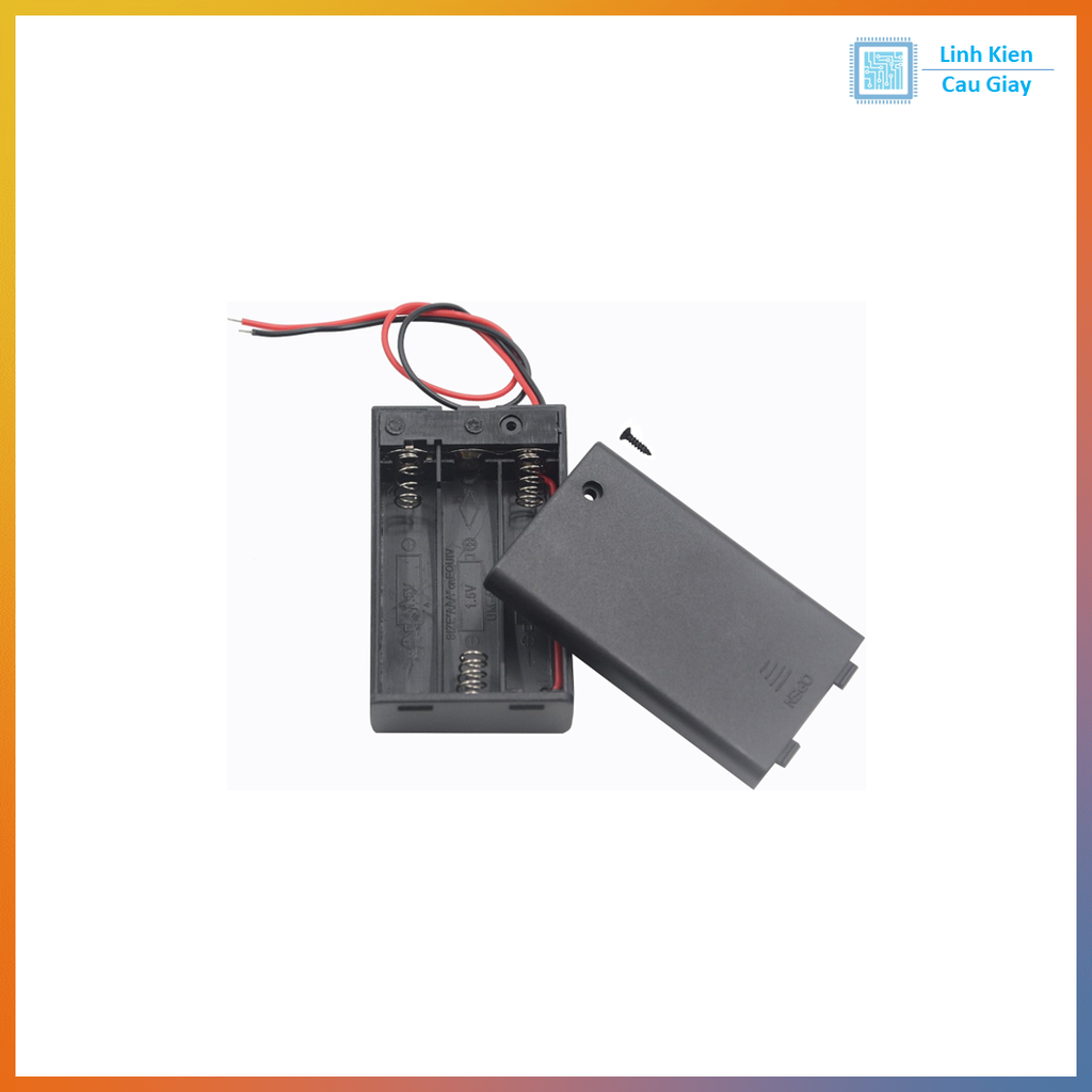Hộp đế 3 pin AA có nắp và công tắc