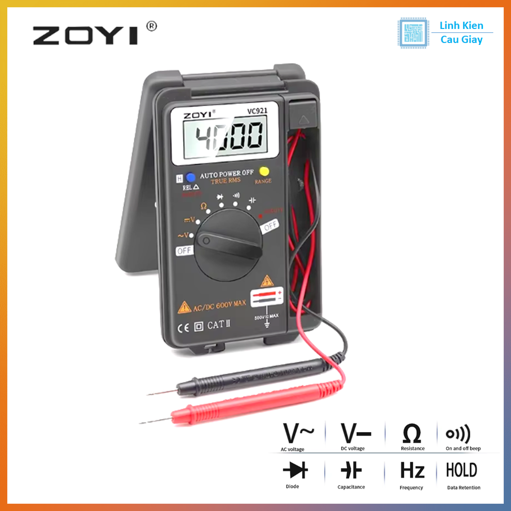 Đồng hồ đo điện vạn năng kỹ thuật số ZOYI VC921