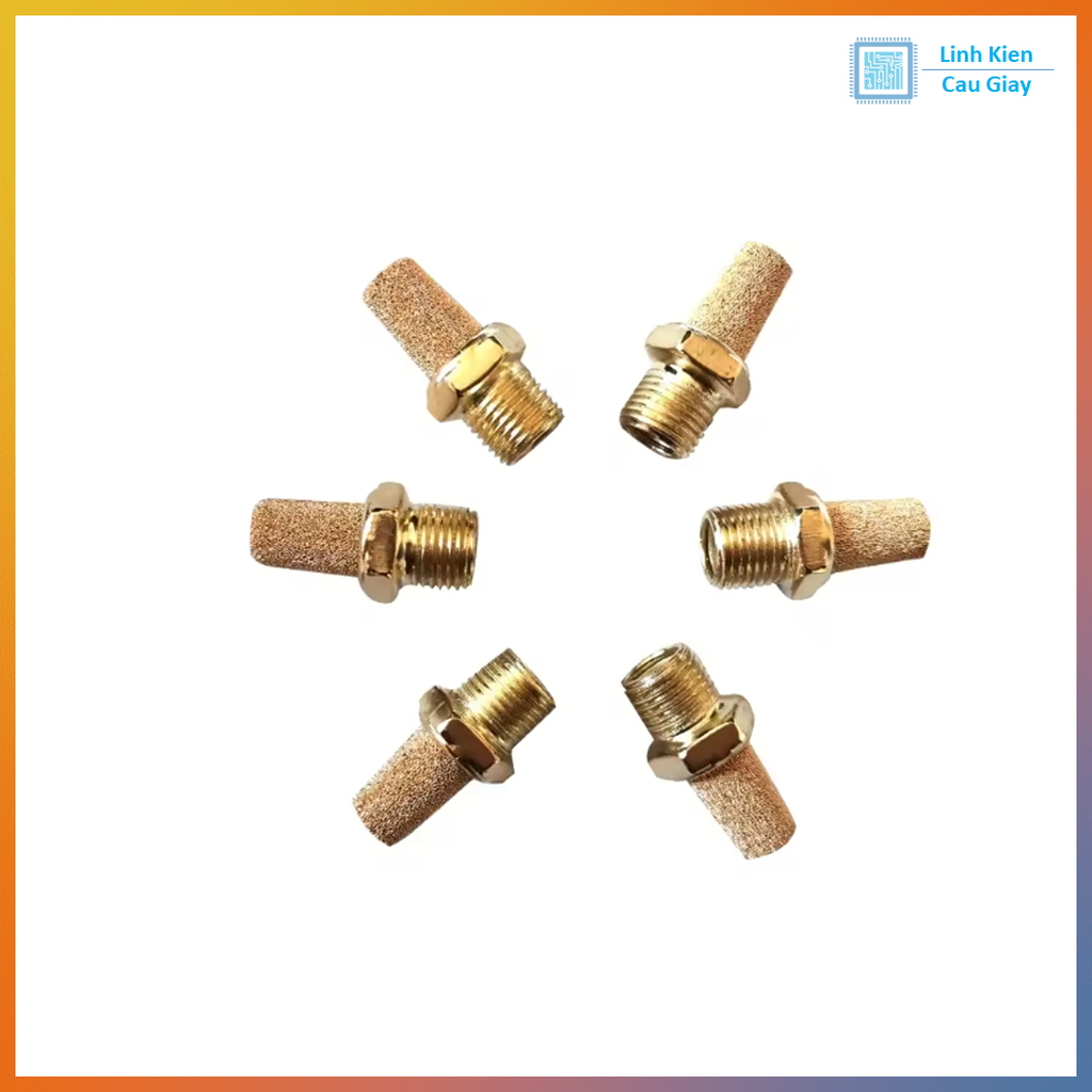 Giảm thanh khí nén bằng đồng, giảm âm khí nén chống ồn chống bụi bẩn vào van điện từ khí nén