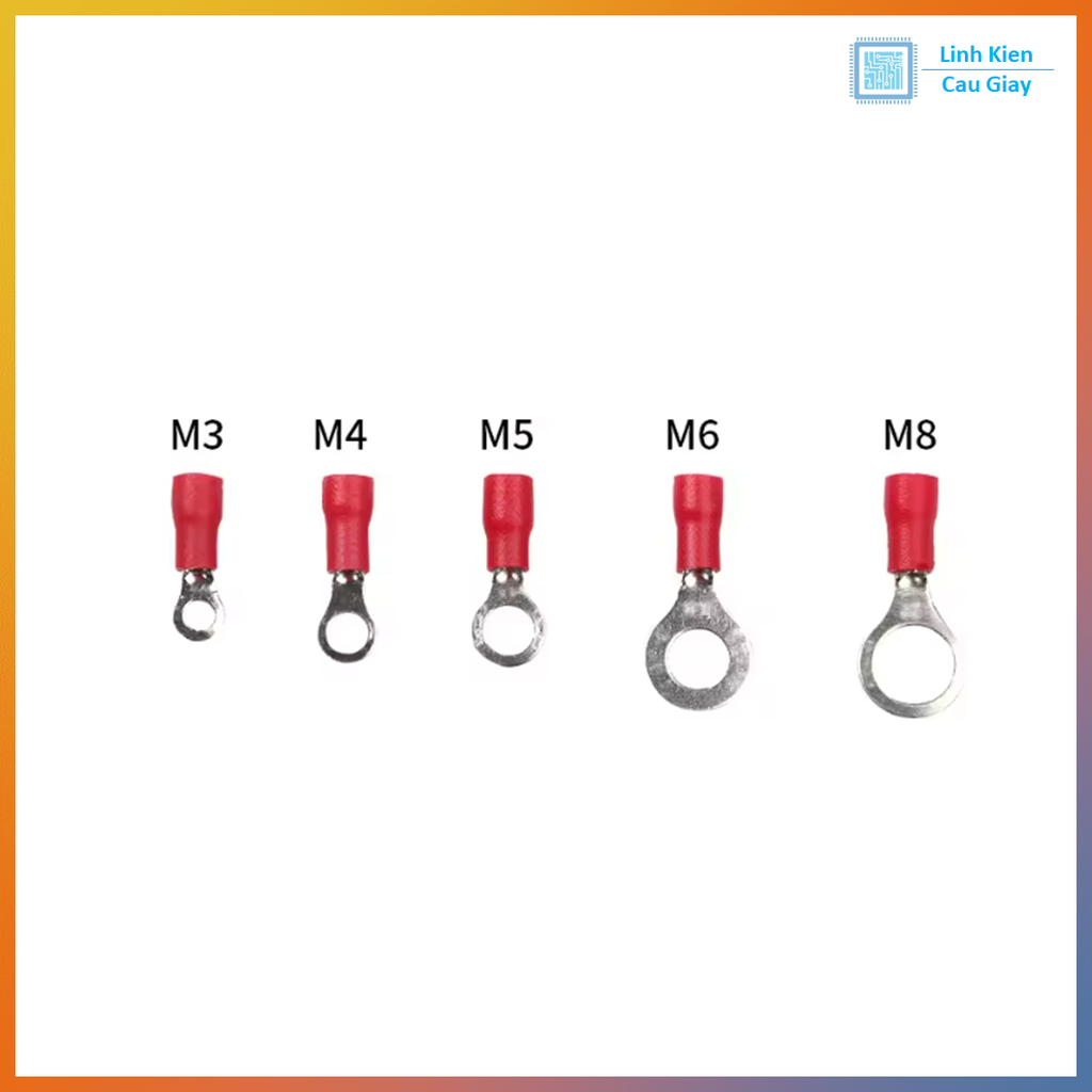 Đầu Cos khuyên tròn RV1.25 Màu Đỏ (10 chiếc)