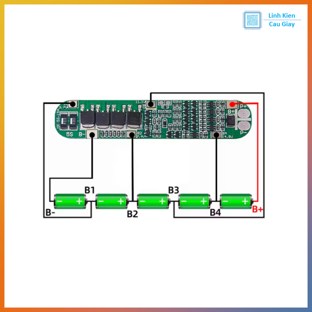 Mạch sạc và bảo vệ pin 5 Cell 15A lithium 18650