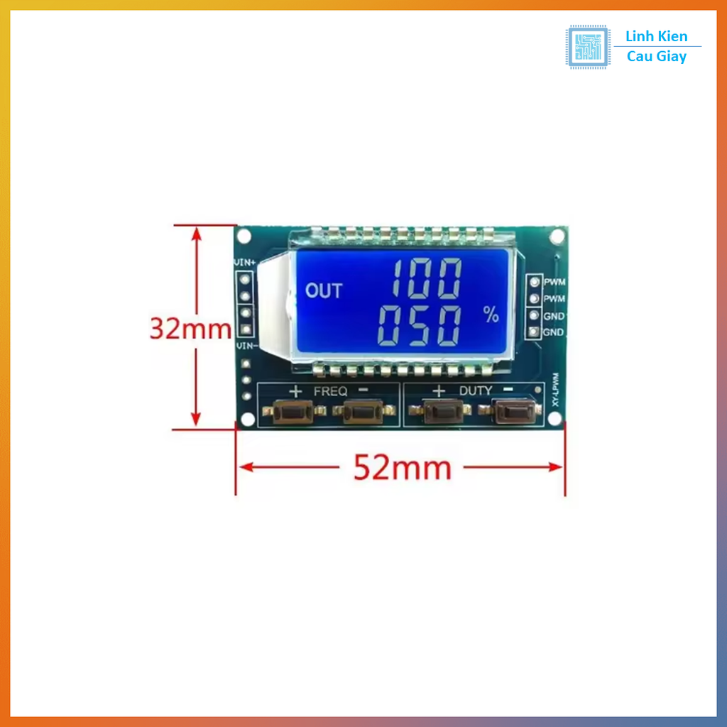 Module tạo xung PWM 2 kênh hiển thị LCD