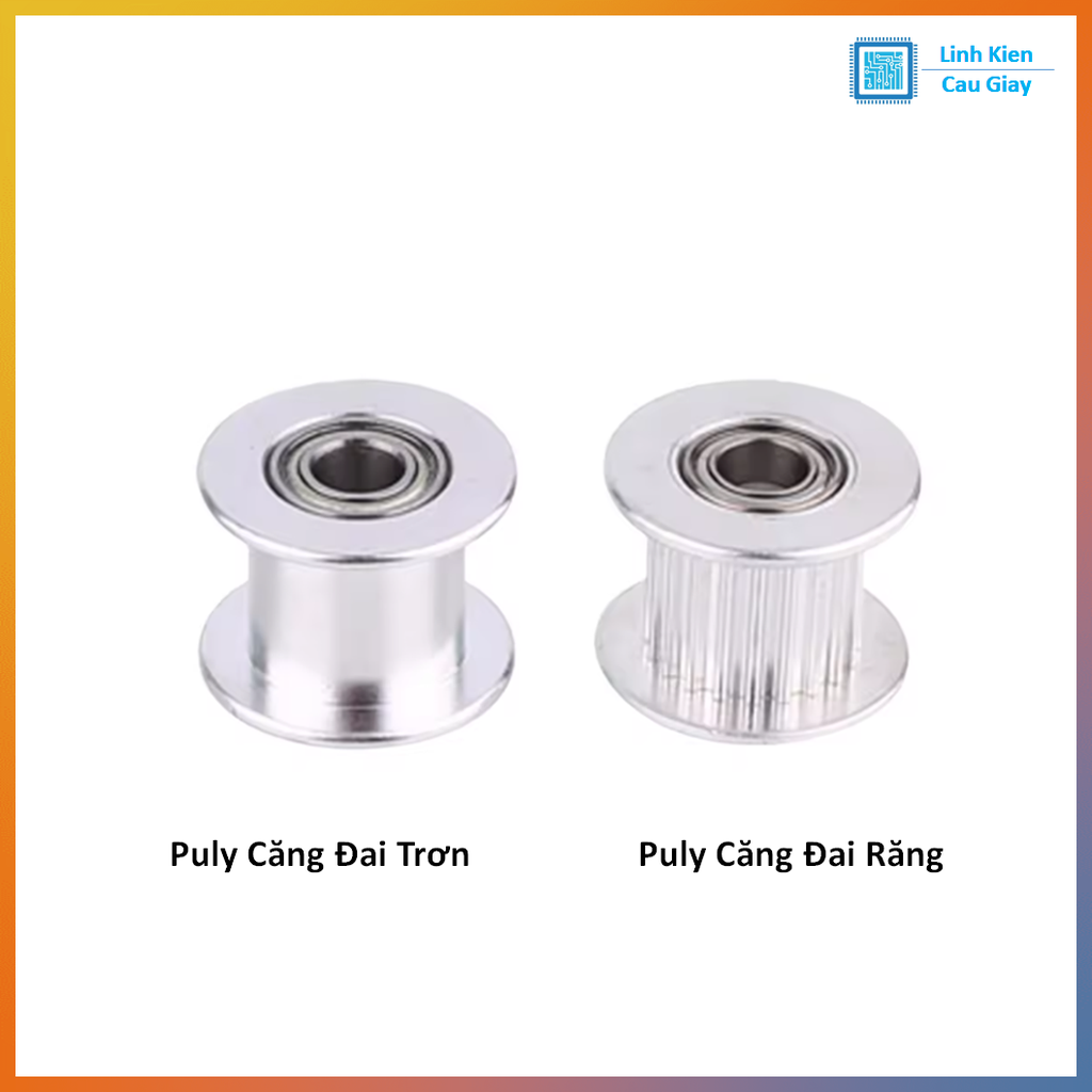 Puly căng đai GT2 loại trơn (Phi 20 răng) Rộng 6mm