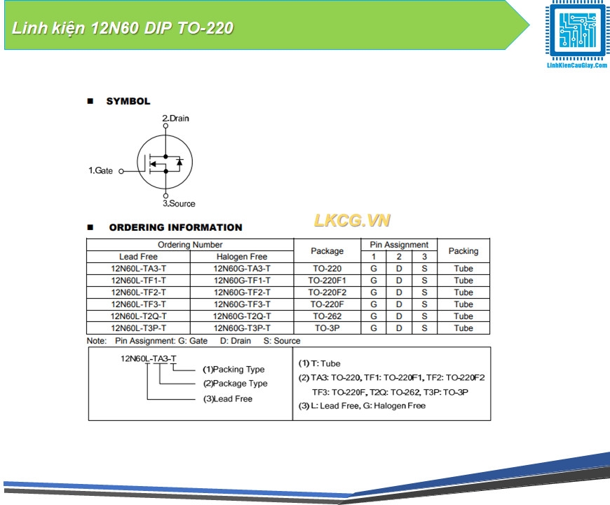 Linh kiện 12N60 DIP TO-220