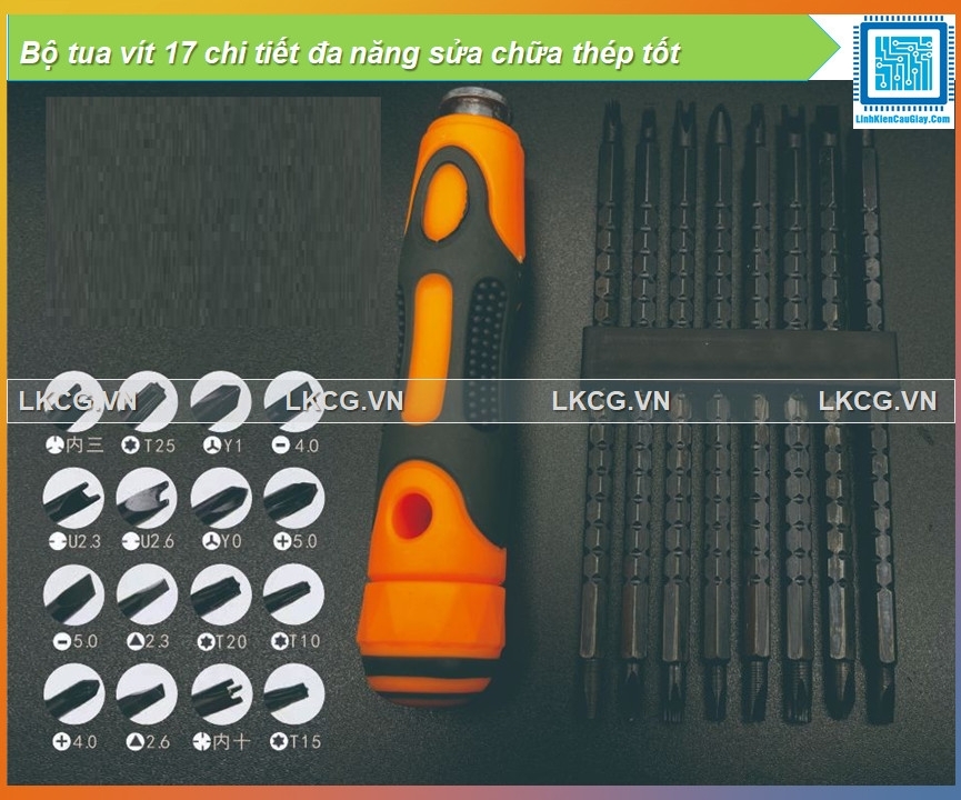 Bộ tua vít 17 chi tiết đa năng sửa chữa thép loại tốt