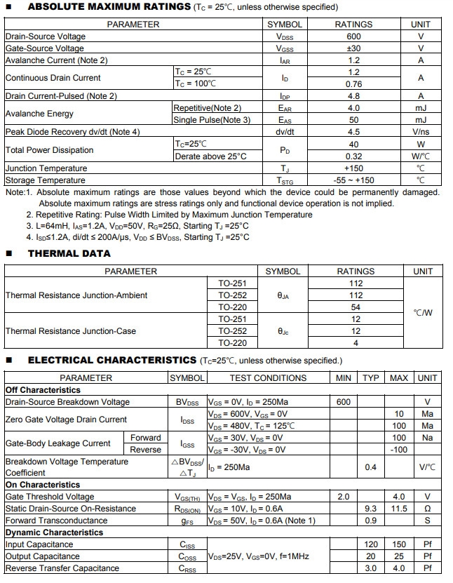 Linh kiện 1N60 TO-252