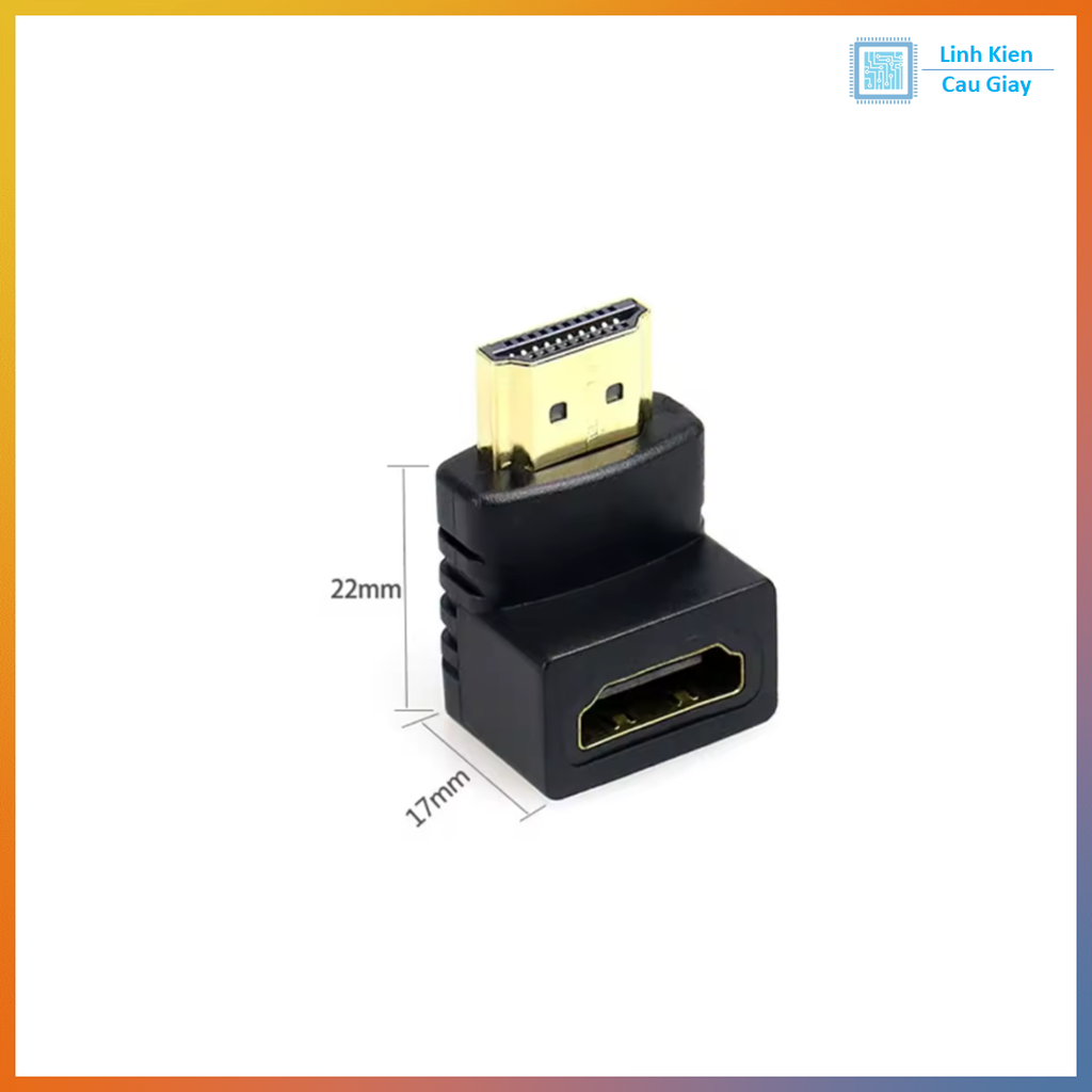 Đầu nối cáp HDMI âm sang dương vuông góc 90 độ