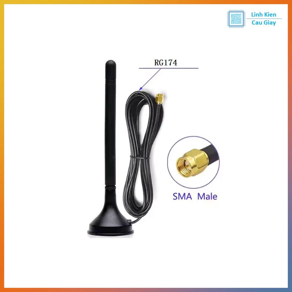 Anten kéo dài Wifi 7DB 2.4g/5g/5.8g SMA Chân kim
