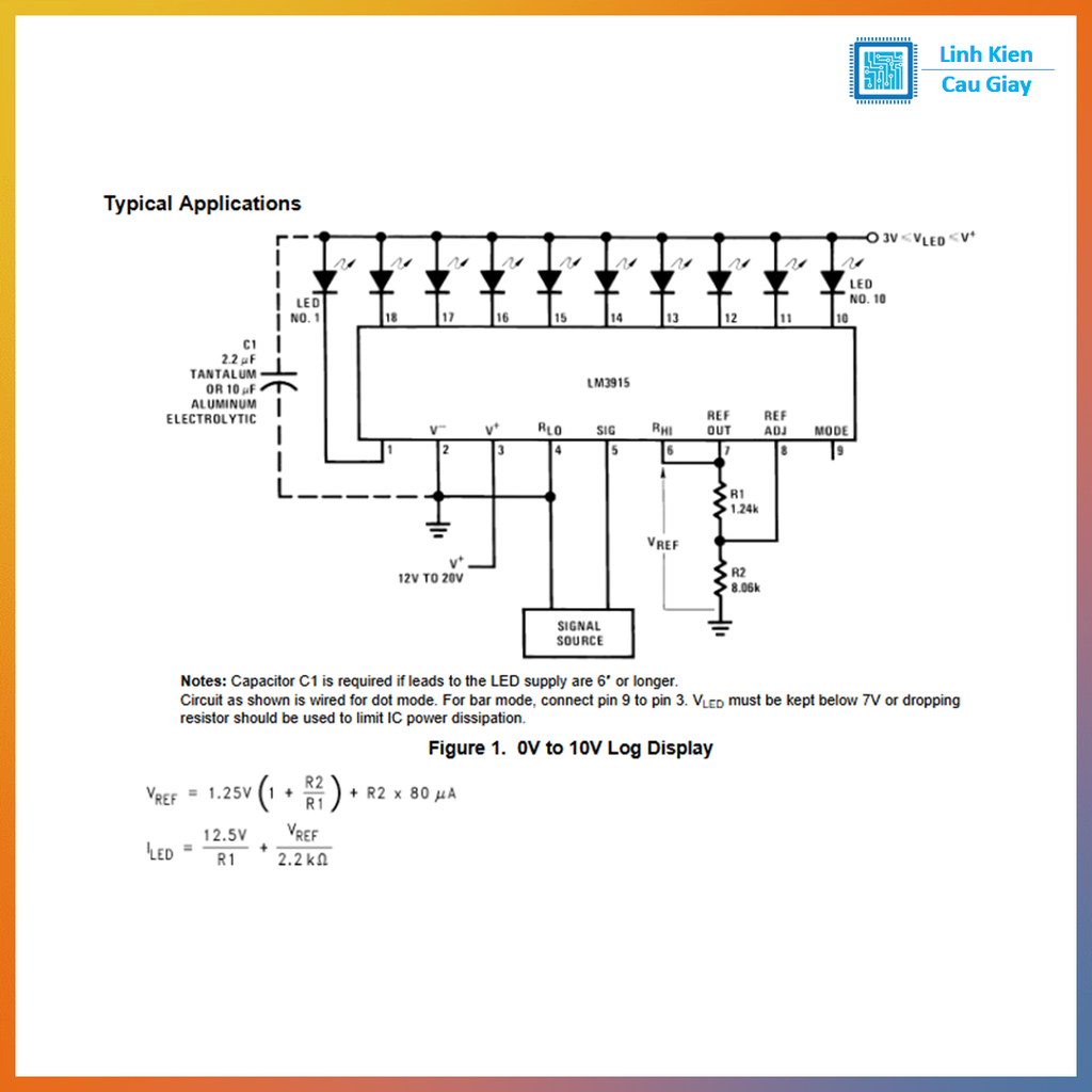 Linh kiện IC LM3915 Chân cắm DIP18