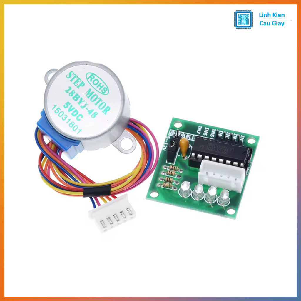 Mạch Điều Khiển Động Cơ Bước ULN2003 + Động Cơ Bước 5V