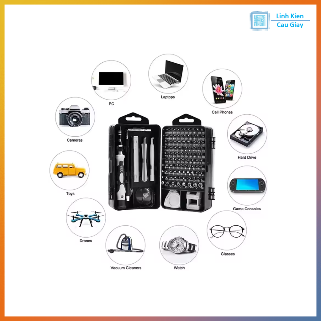 Bộ tua vít đa năng sữa chữa điện thoại, máy tính, laptop chuyên nghiệp 115 chi tiết