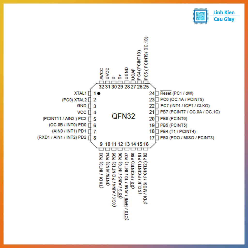 Vi điều khiển ATMEGA32U2-AU