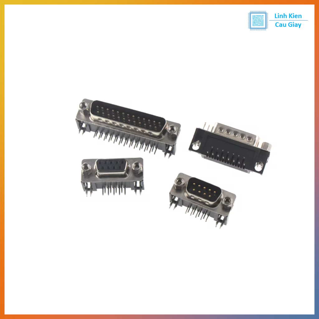 Đầu DB đực cái chân hàn cong DB9, DB15, DB25, DB37