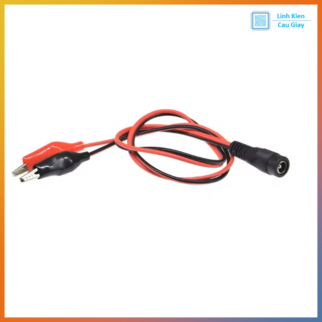 Dây kẹp cá sấu ra jack đầu cái, đầu đực DC5.5x2.1