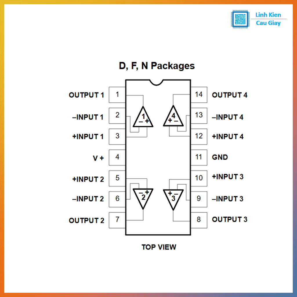 Linh kiện LM324 Chân dán SOP14