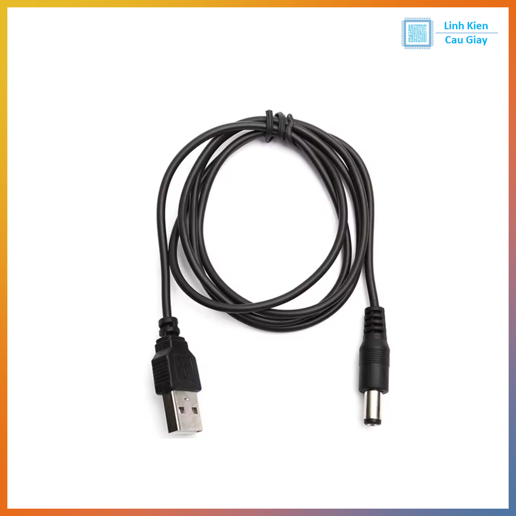 Dây Cáp Nguồn USB 5v ra 5V, 9V, 12V chân DC 5,5mm x 2.1mm