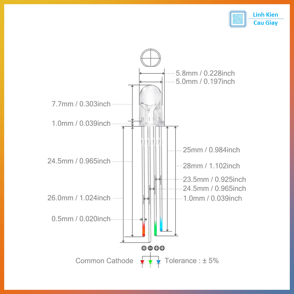 Led 5mm RGB siêu sáng