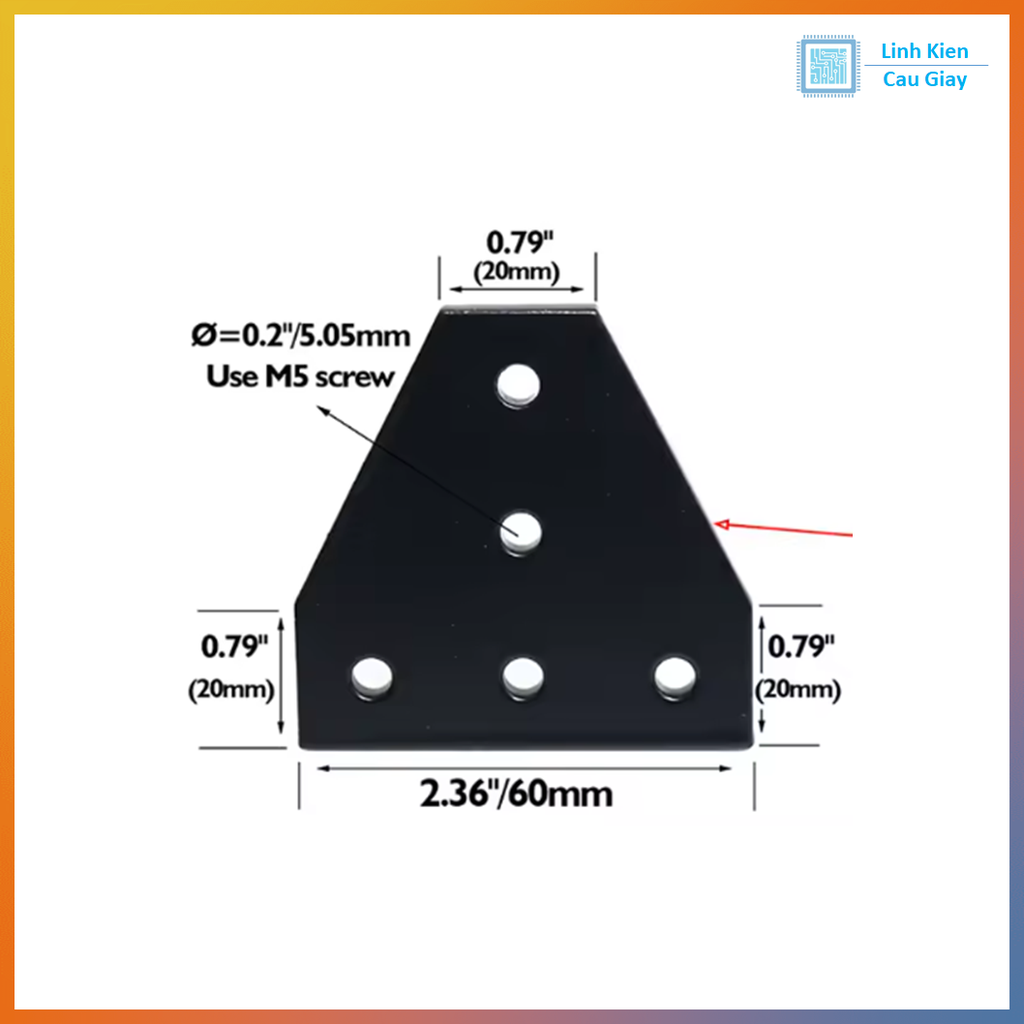 Ke góc T nhôm 2020 đen