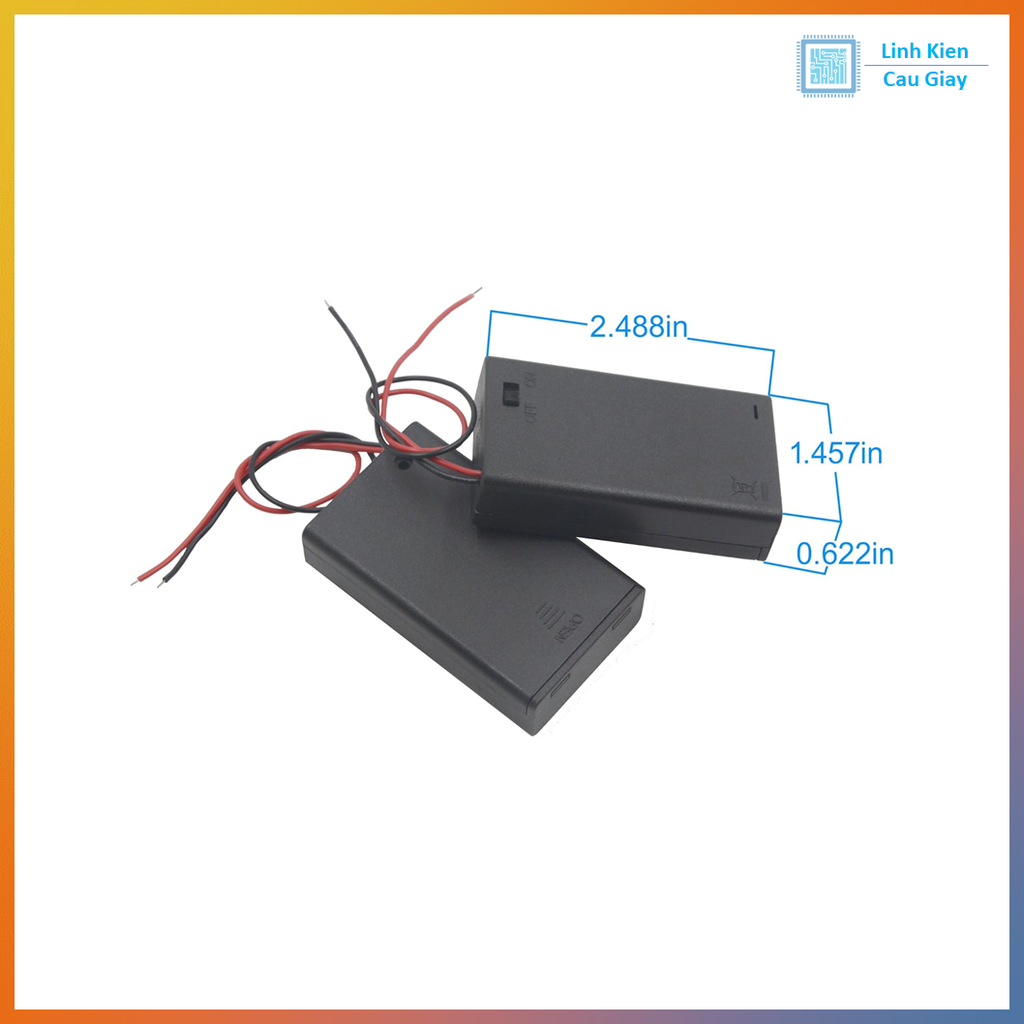 Hộp đế 3 pin AA có nắp và công tắc