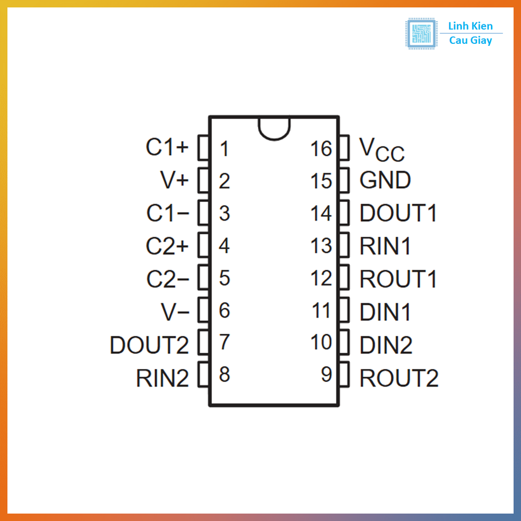 Linh kiện MAX3232 SMD SOP16