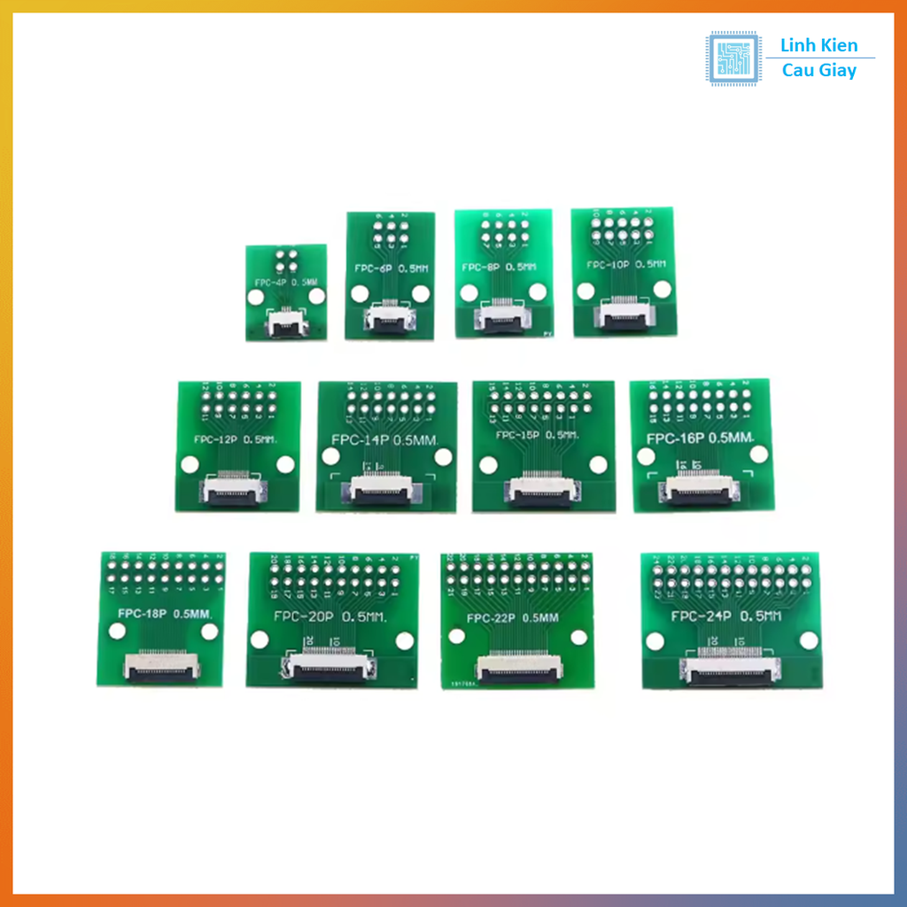 PCB chuyển đổi Jack FFC/FPC 1mm sang chân cắm DIP 2.54mm