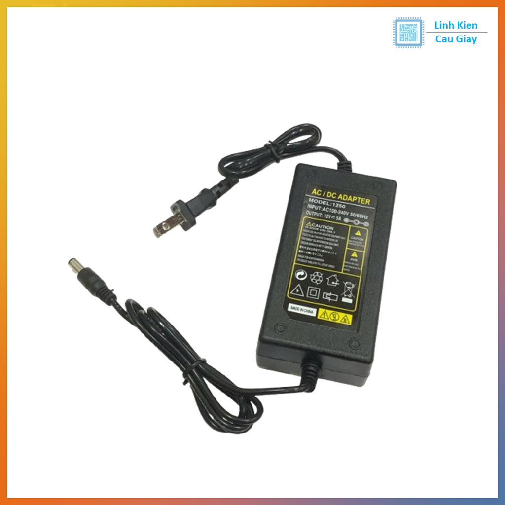 Nguồn Adapter 12V5A đầu ra Jack DC 5.5*2.5mm