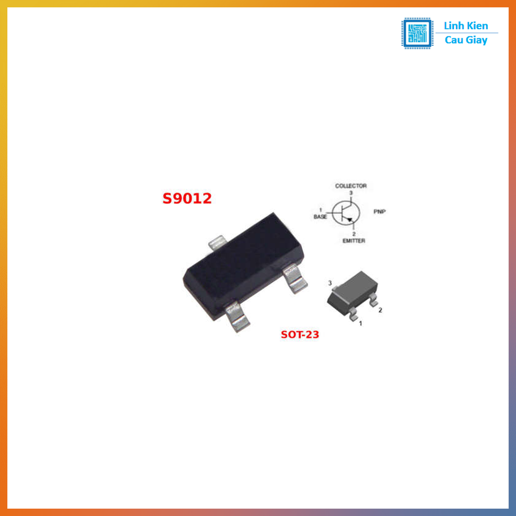 Linh kiện transistor S9012 PNP chân dán SOT-23 (Sl: 10c)