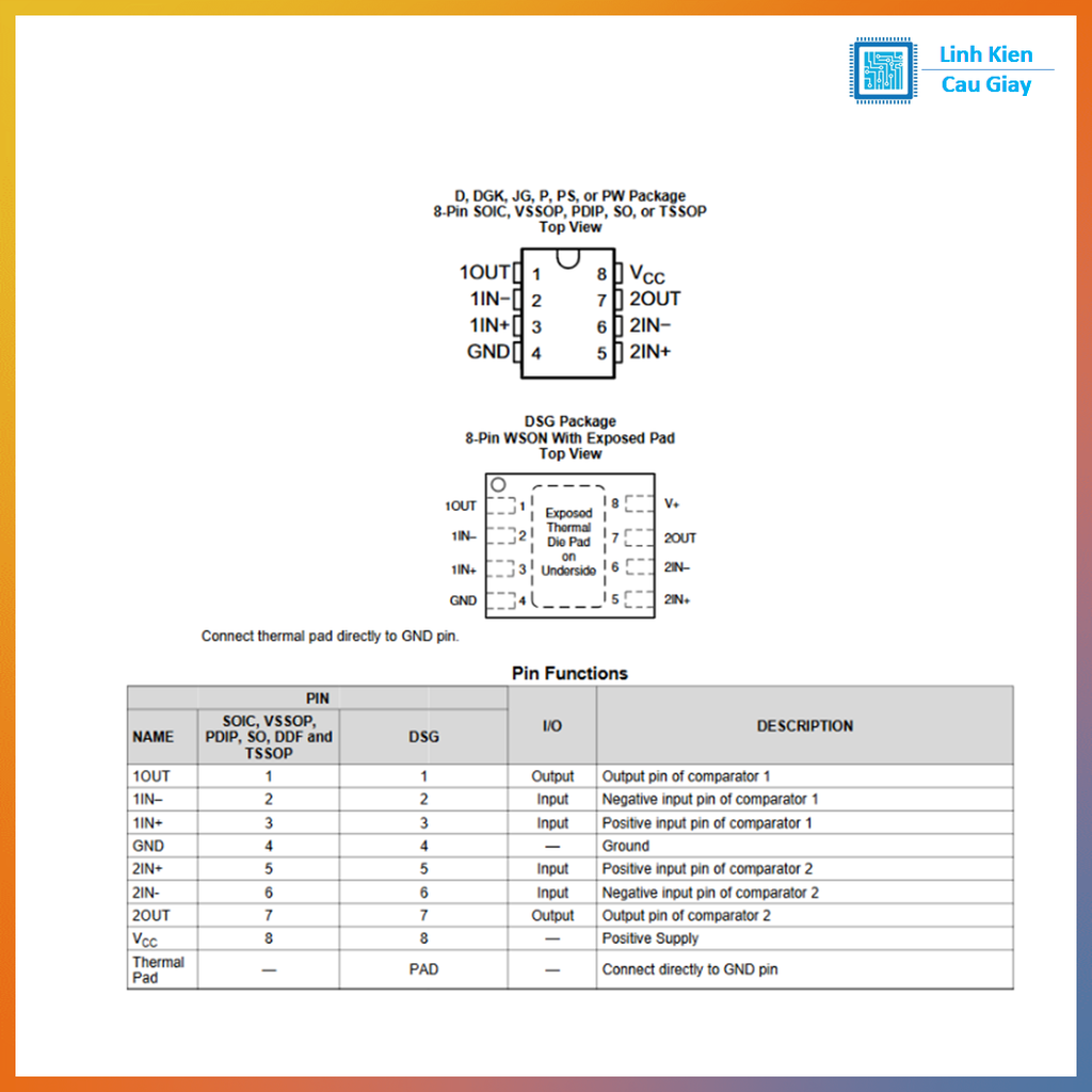 Linh kiện LM393 SOP-8