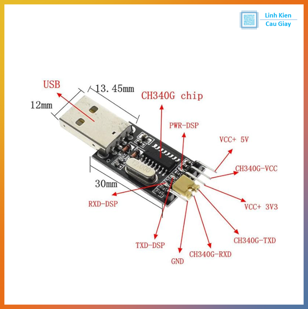 USB TO COM/TTL Chip CH340G