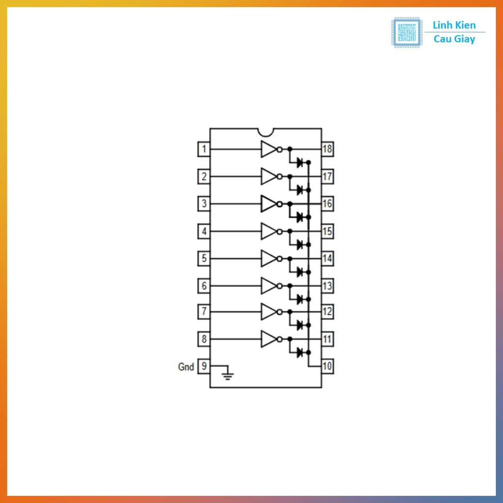 Linh kiện IC ULN2803 Cắm DIP18