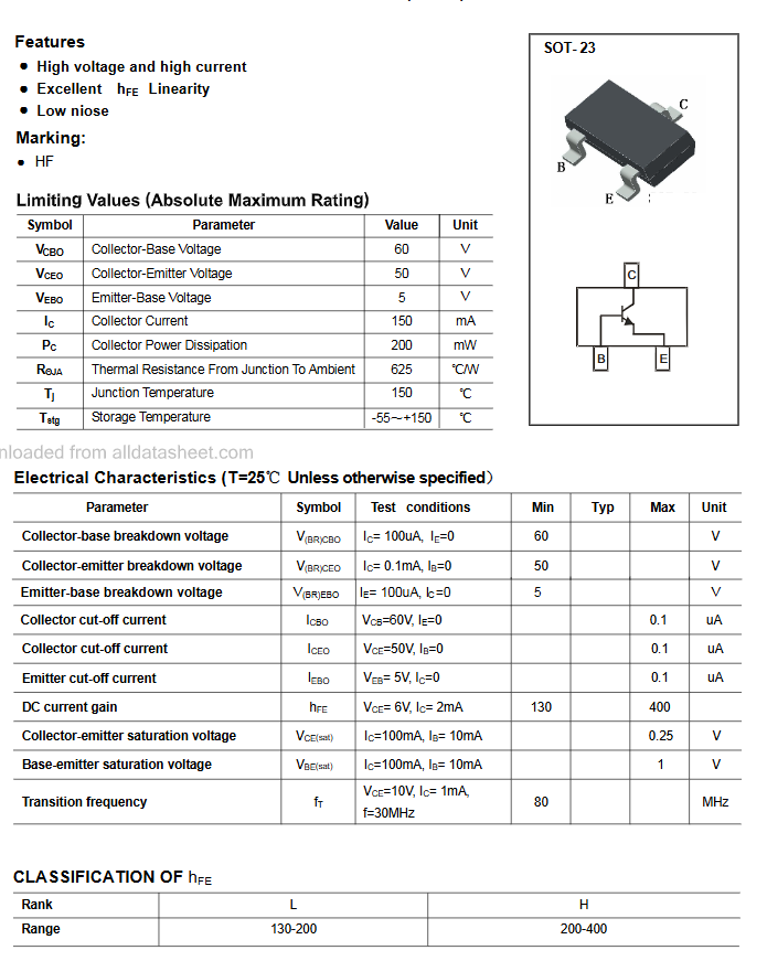 Linh kiện C1815 NPN SMD SOT23 (Gói 10c)