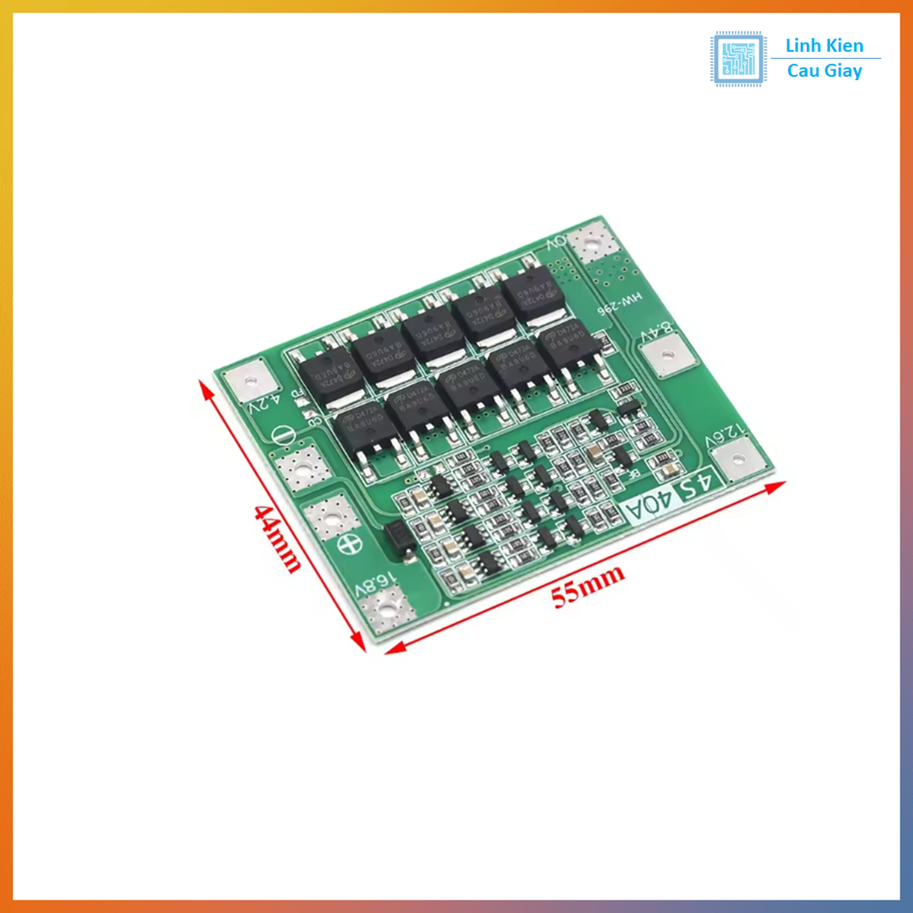 Mạch sạc và bảo vệ pin 4 Cell 40A lithium 18650