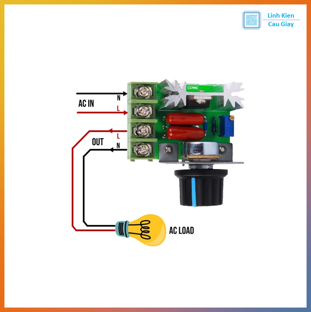 Dimmer 2000W điều chỉnh điện áp AC 220V