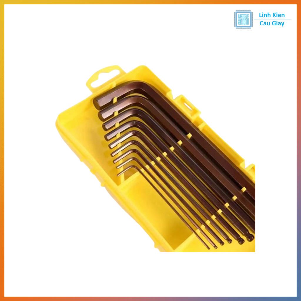 Bộ mở lục giác 9 chi tiết HRC62 hàng loại tốt