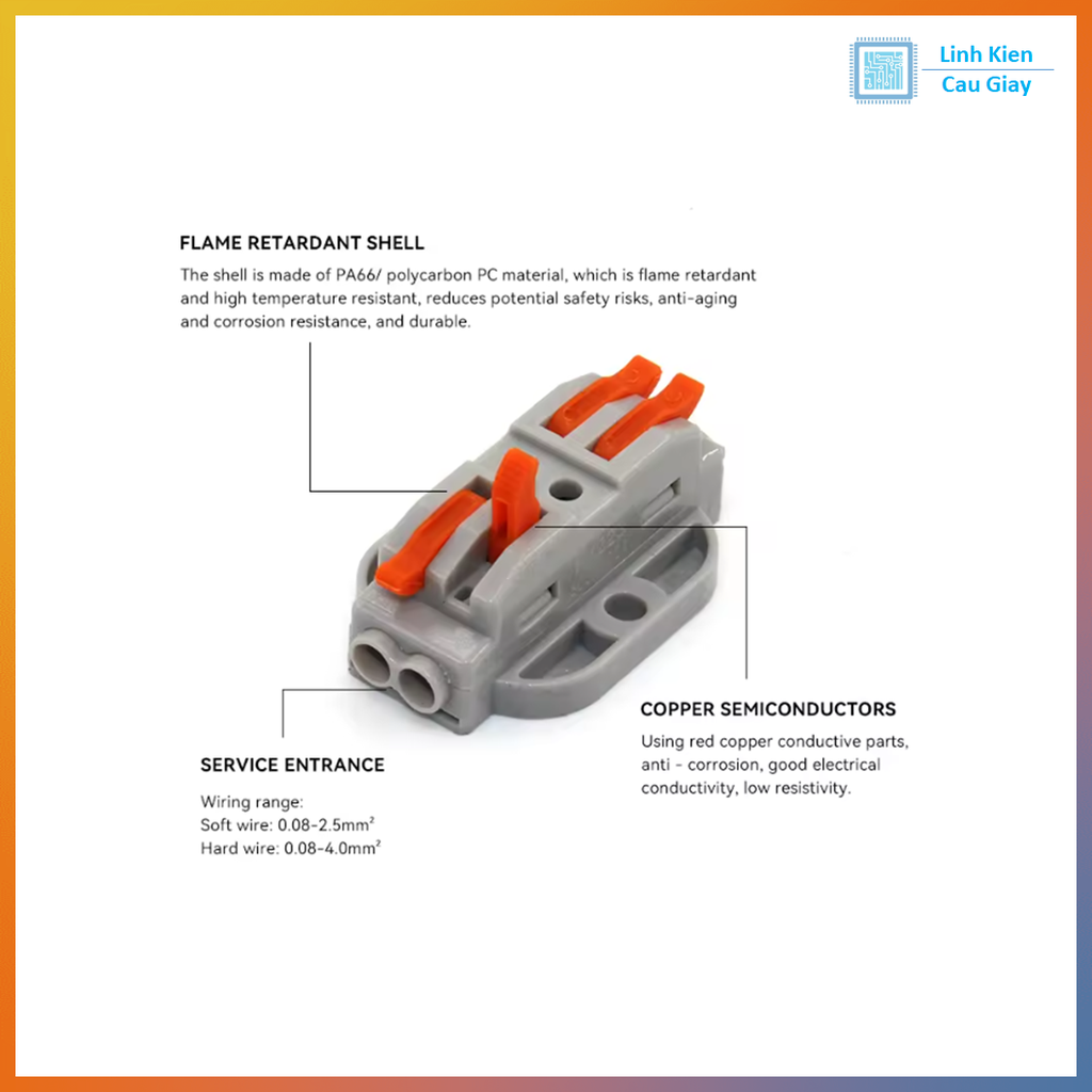 Jack Nối Dây 2 Chân SPL-2 có tai bắt ốc