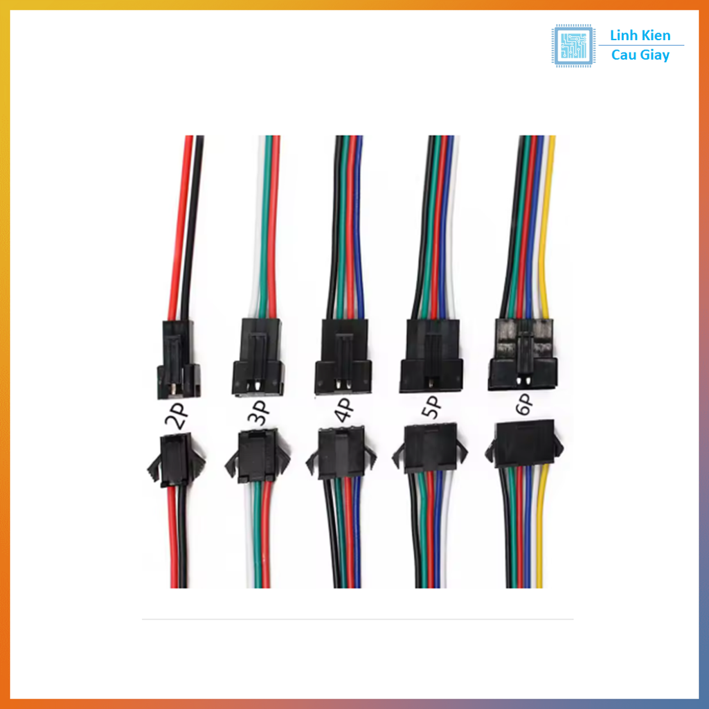 Cặp Jack kết nối đực cái SM 2.54mm dài 40cm đủ loại