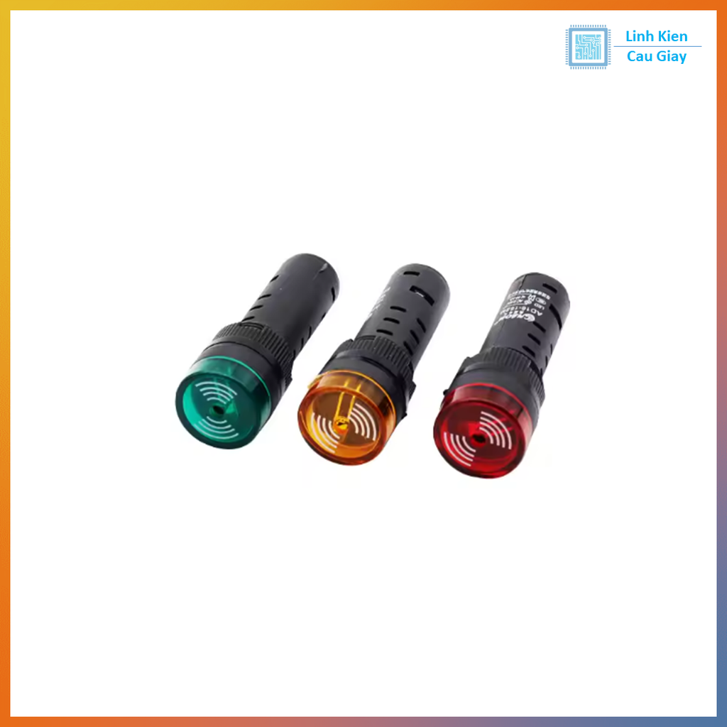 Đèn báo có còi phi 16mm AD16-22SM Màu vàng