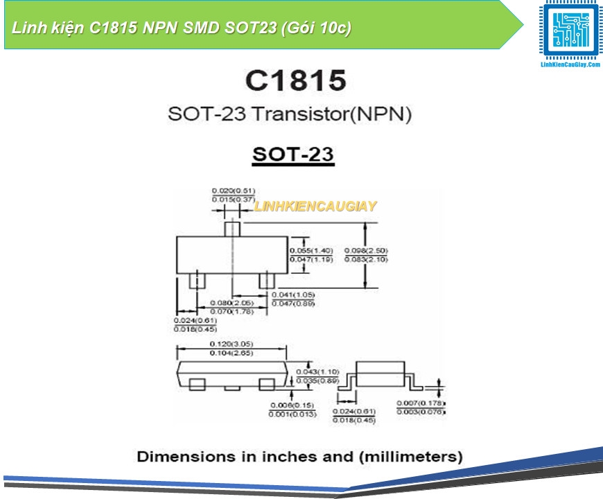 Linh kiện C1815 NPN SMD SOT23 (Gói 10c)