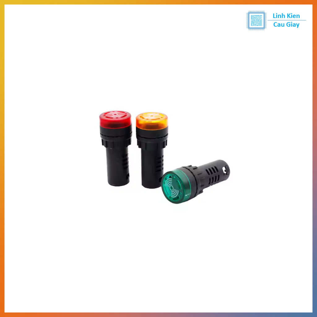 Đèn báo có còi phi 16mm AD16-22SM Màu vàng