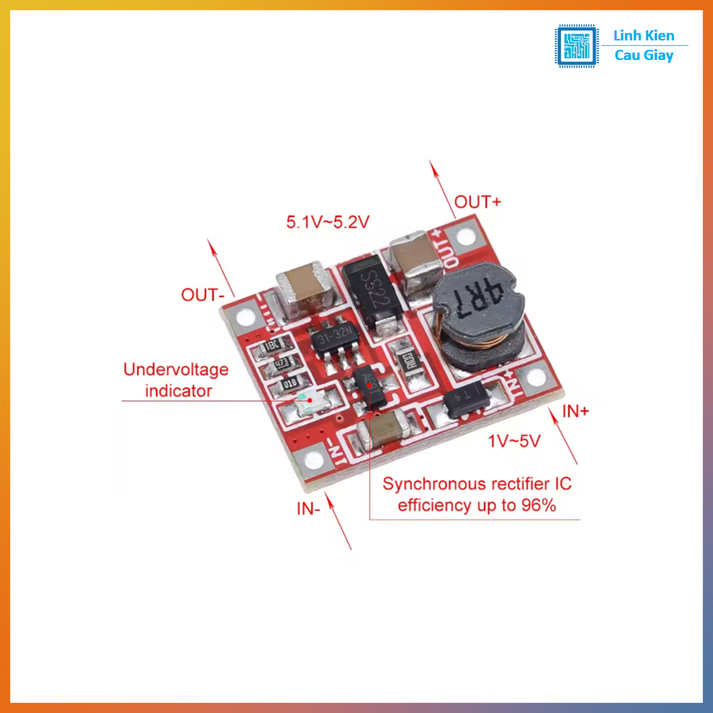 Module tăng áp DC 3v lên 5v 1A