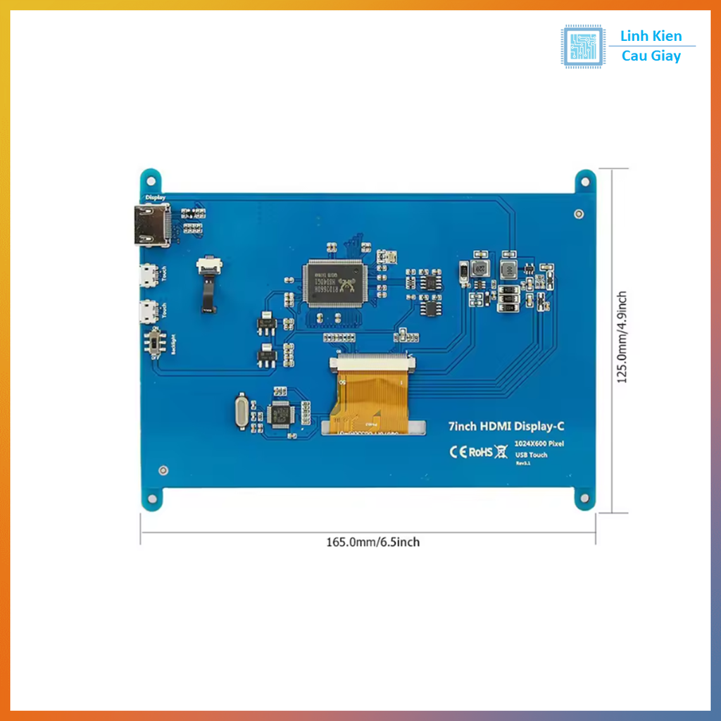 Màn Hình 7 Inch HDMI LCD Cảm Ứng Điện Dung Waveshare