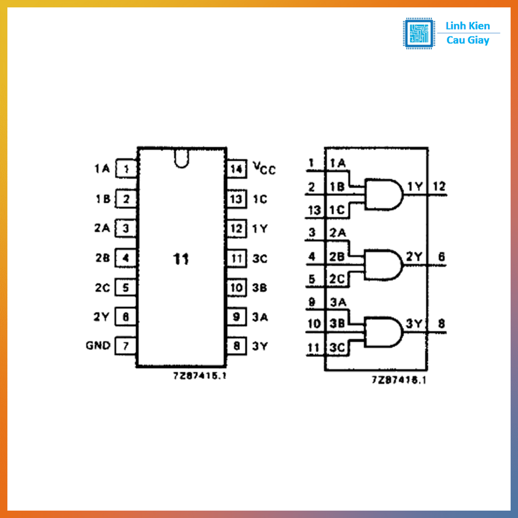Linh kiện IC 74HC11 Chân dán SOP14